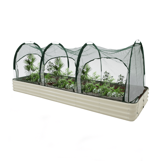 Raised Garden Bed (Height 29cm) with 3m Net Tunnel - mazeproducts