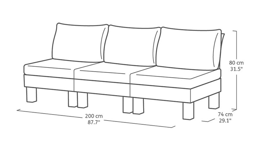 Keter Elements 3 Seater Sofa