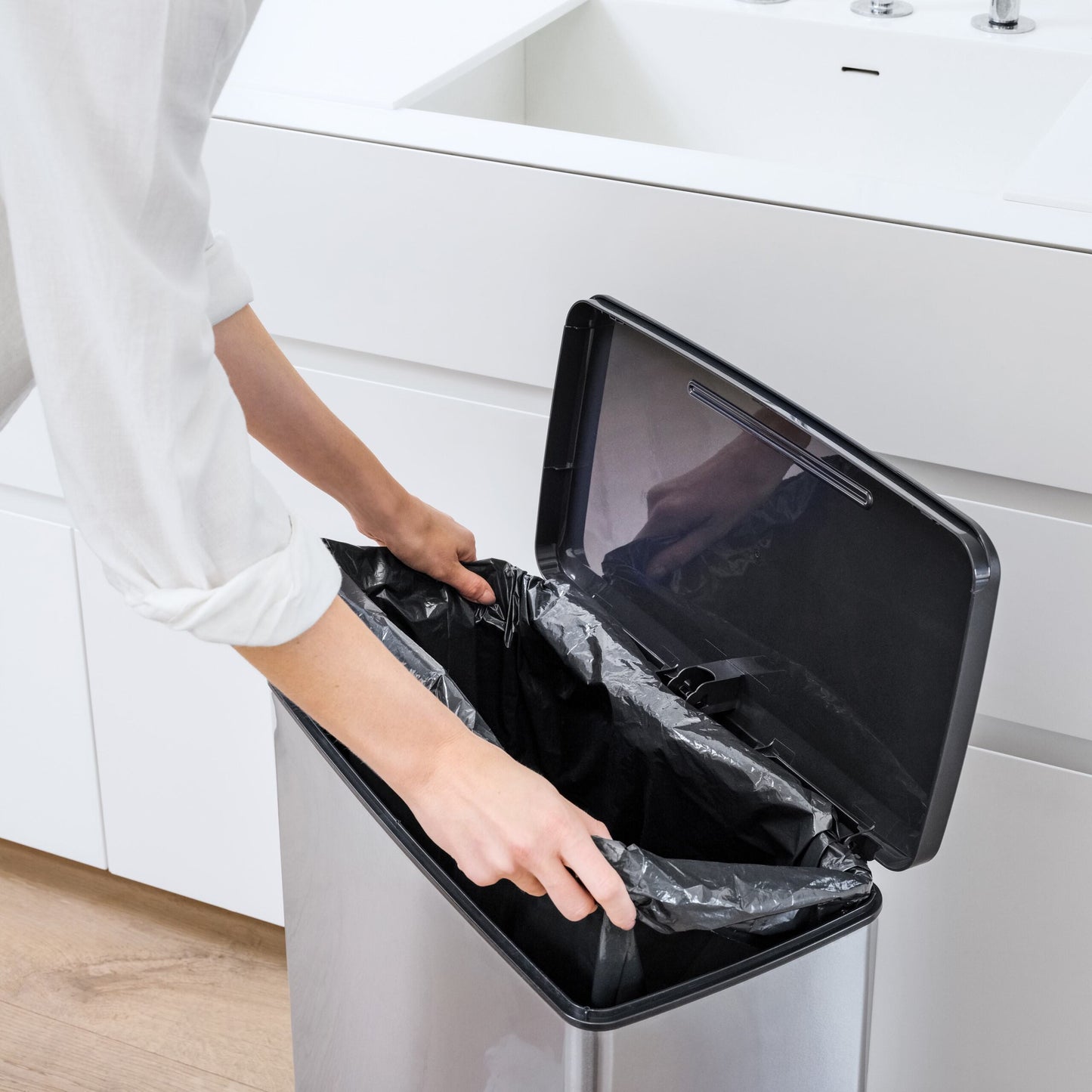 PRE ORDER: OCT. - Curver Deco Pedal Bin - 65L - Steel Look