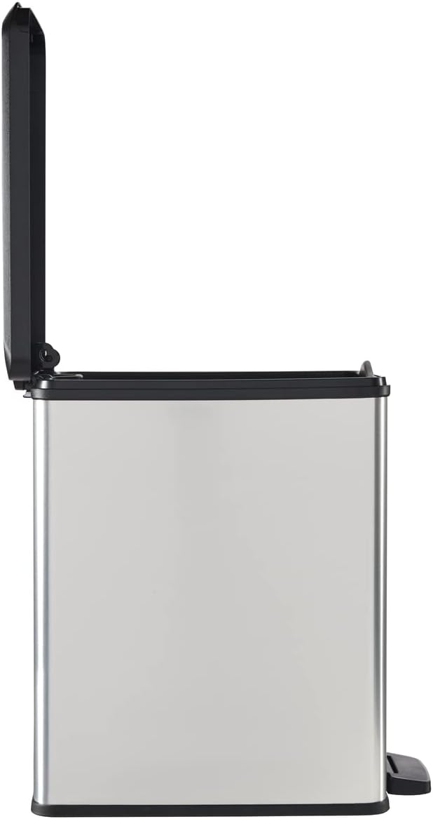 Curver Deco Slim Pedal Bin – 25L – Silver