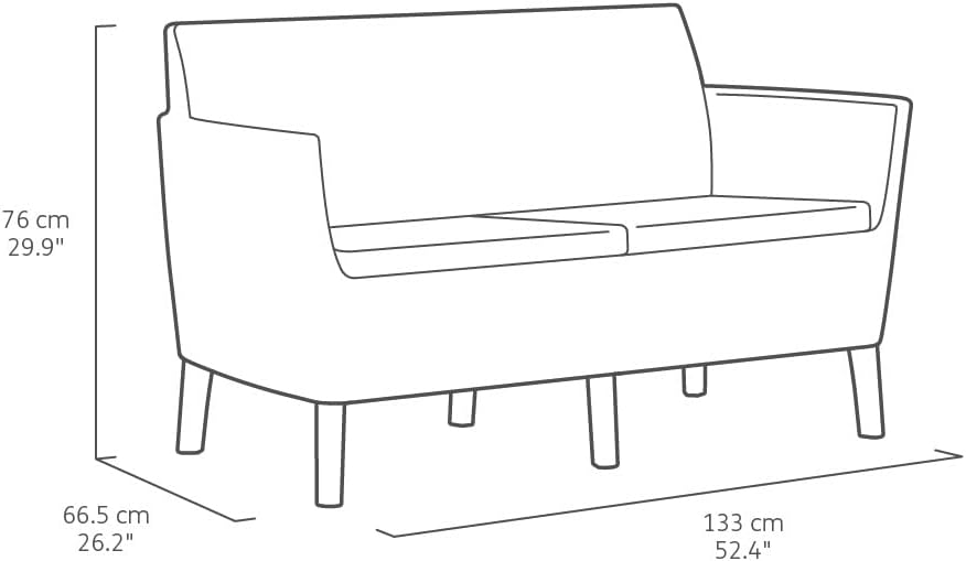 Keter Salemo Lounge Set With Storage Table - GRAPHITE