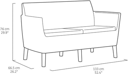 Keter Salemo Lounge Set With Storage Table - GRAPHITE