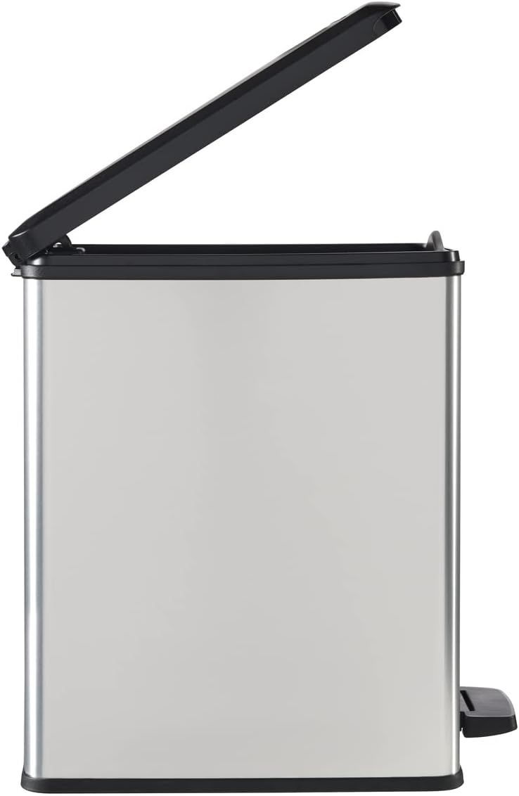 Curver Deco Slim Pedal Bin – 25L – Silver