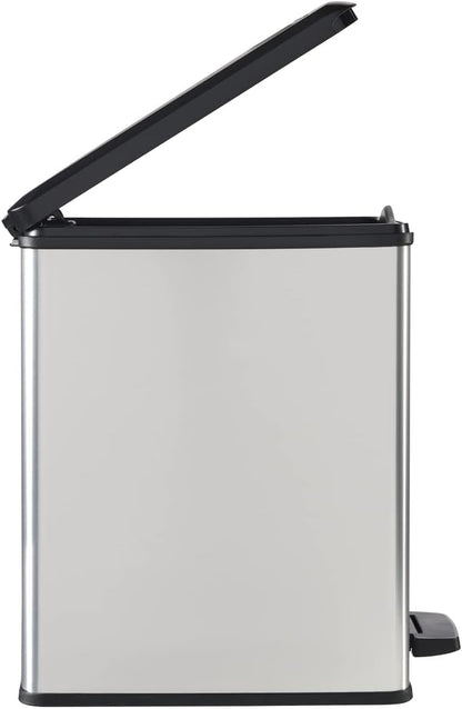Curver Deco Slim Pedal Bin – 25L – Silver