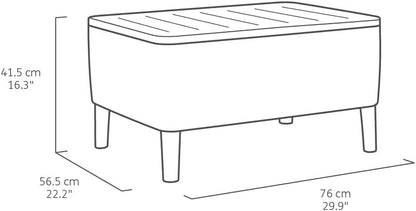 Keter Salemo Lounge Set With Storage Table - GRAPHITE