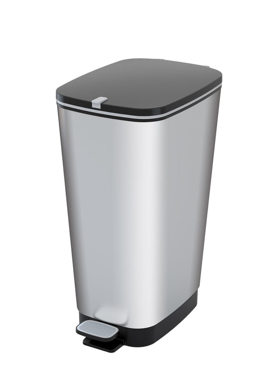 Curver Chic 45L Pedal Bin  - Steel Look