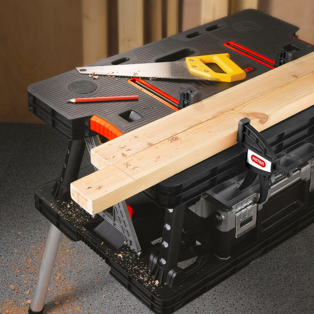 Keter Folding Work Table with Clamps