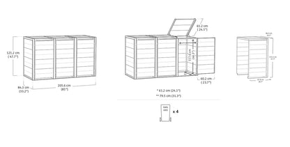 Keter Hideaway Bin Extention (Grey)