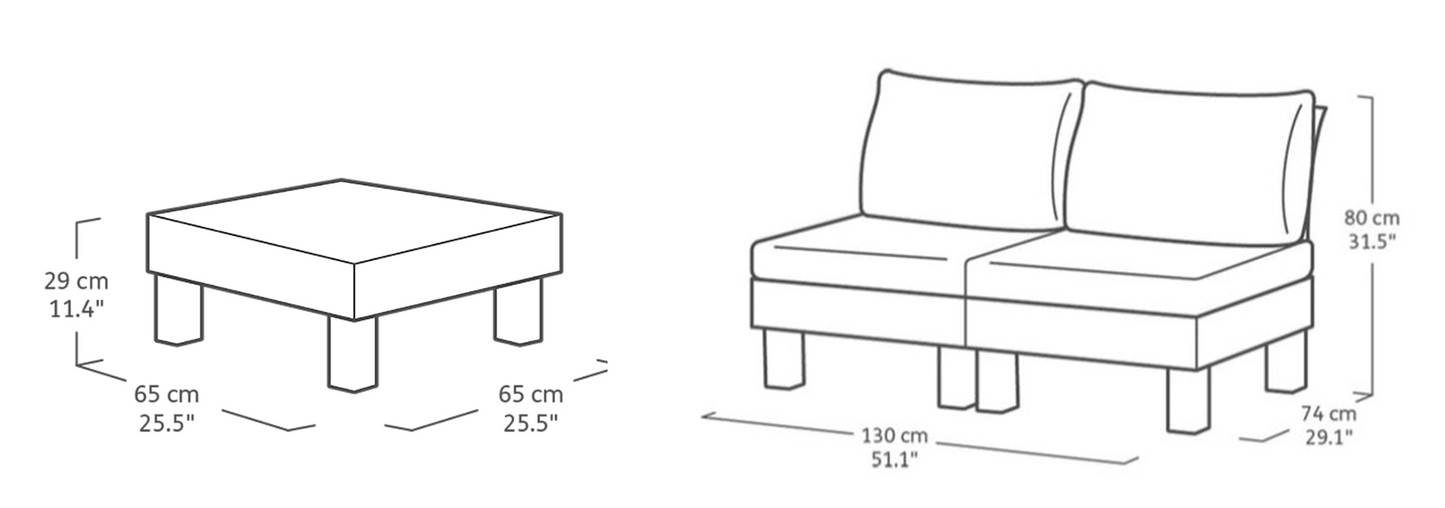 Keter Elements 4 Seater Modular Lounge Set
