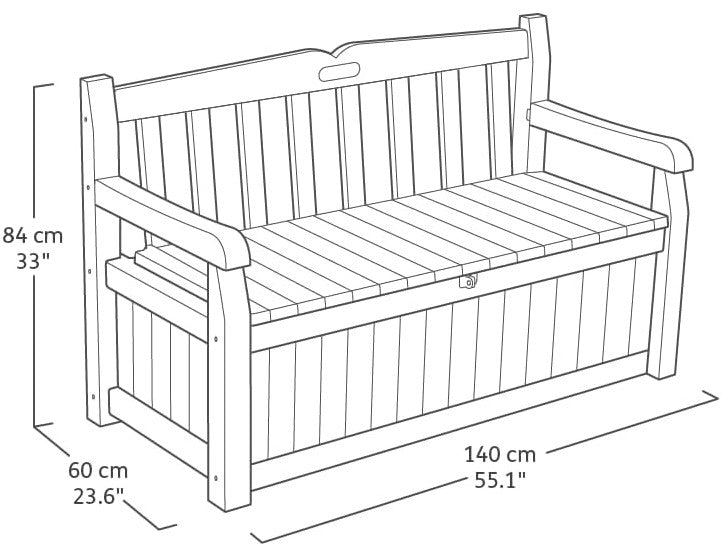 Keter Eden 265L Storage Bench- Dark Grey