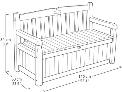 Keter Eden 265L Storage Bench- Dark Grey