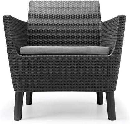 Keter Salemo Lounge Set With Storage Table - GRAPHITE