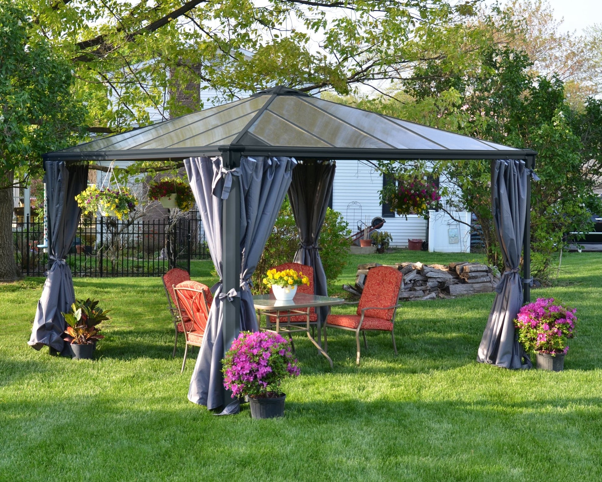 Curtain Set for 3 - 4 m. Garden Gazebo - mazeproducts
