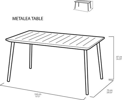 Keter Metaline Metal Look Dining Set: Black
