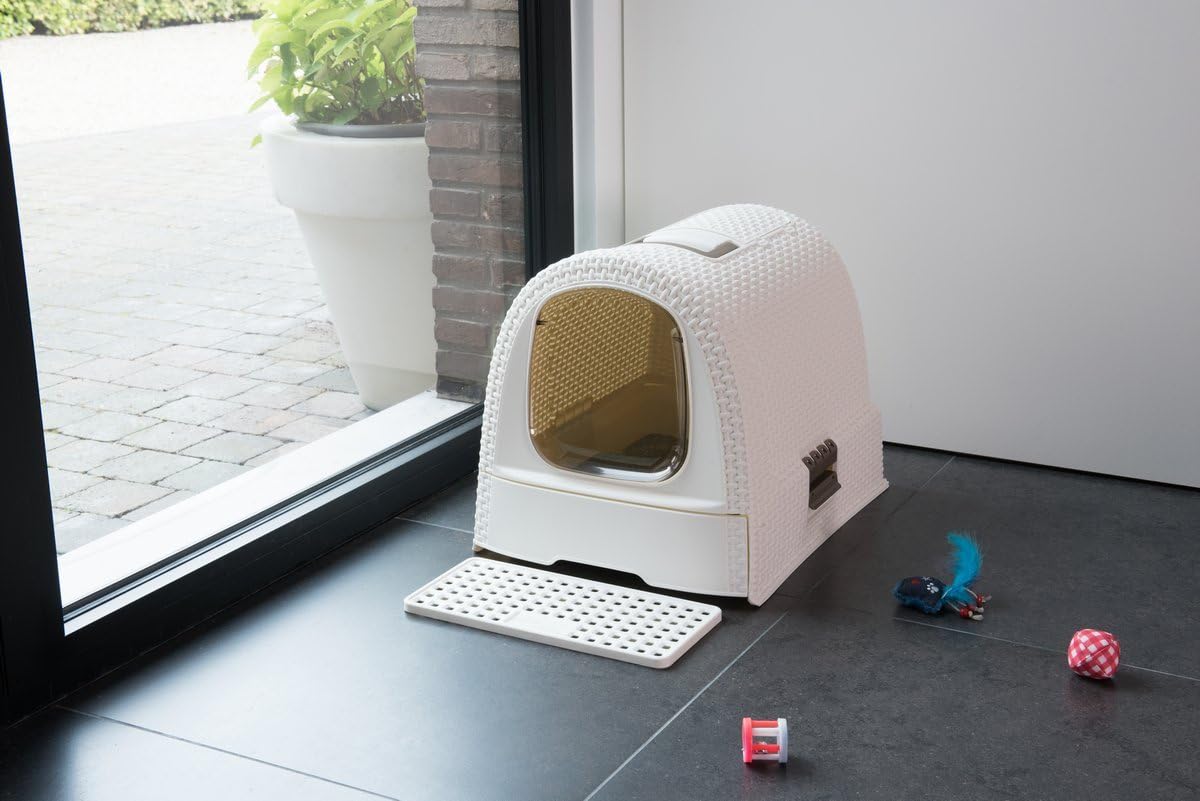 Curver Rattan Style Cat Litter Box - Cream