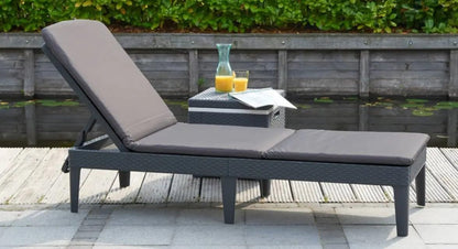 PRE ORDER: SEP. - Keter Jaipur Outdoor Sun Lounger with Cushion