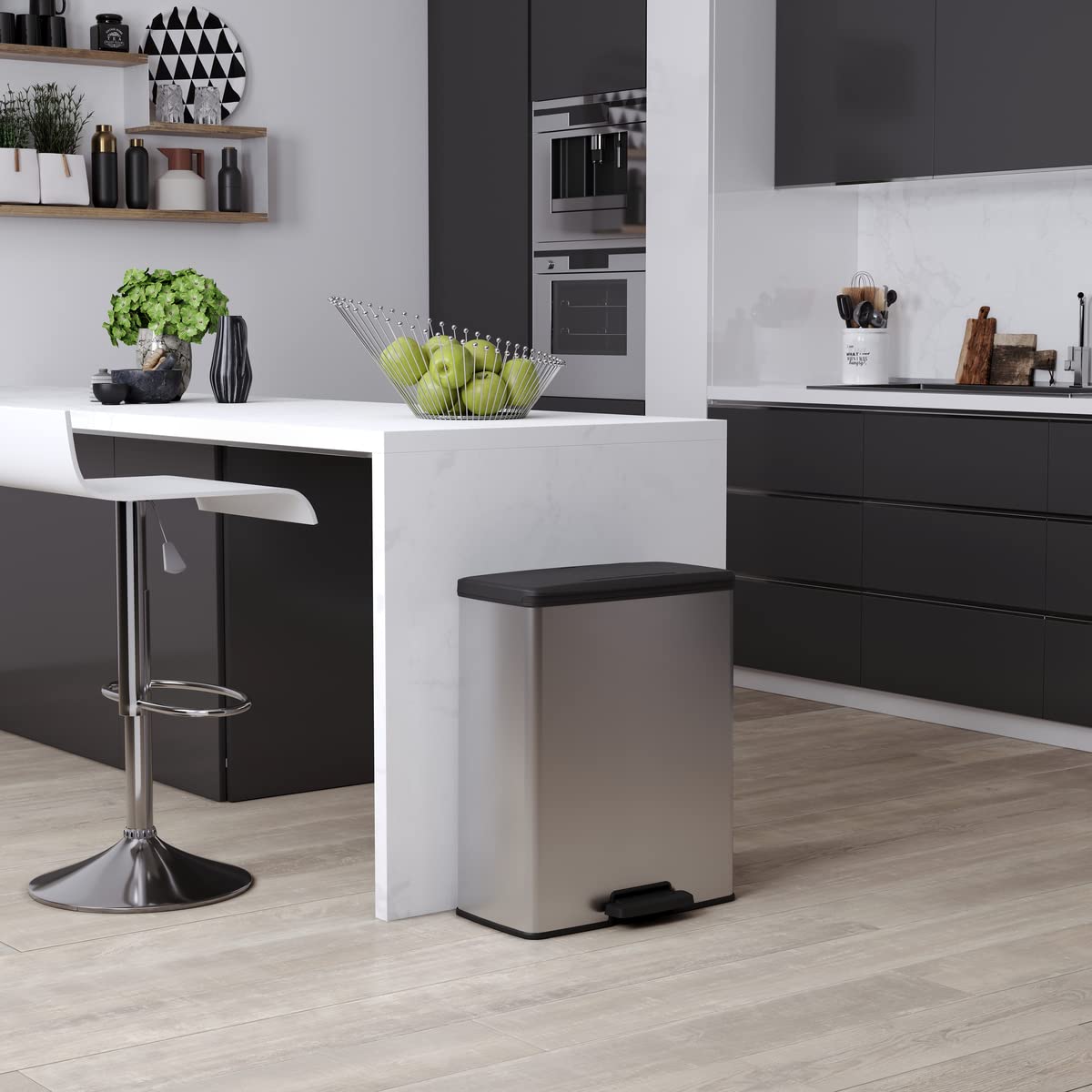 Curver Deco Duo Bin – 2 X 26L – Steel Look