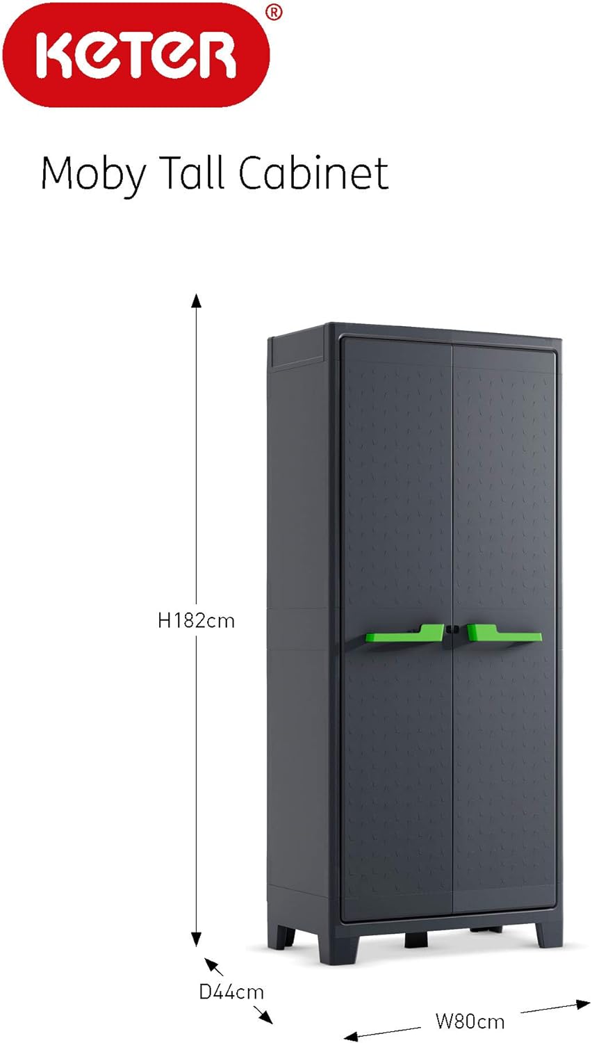 2 x Keter Moby High Storage Cabinets