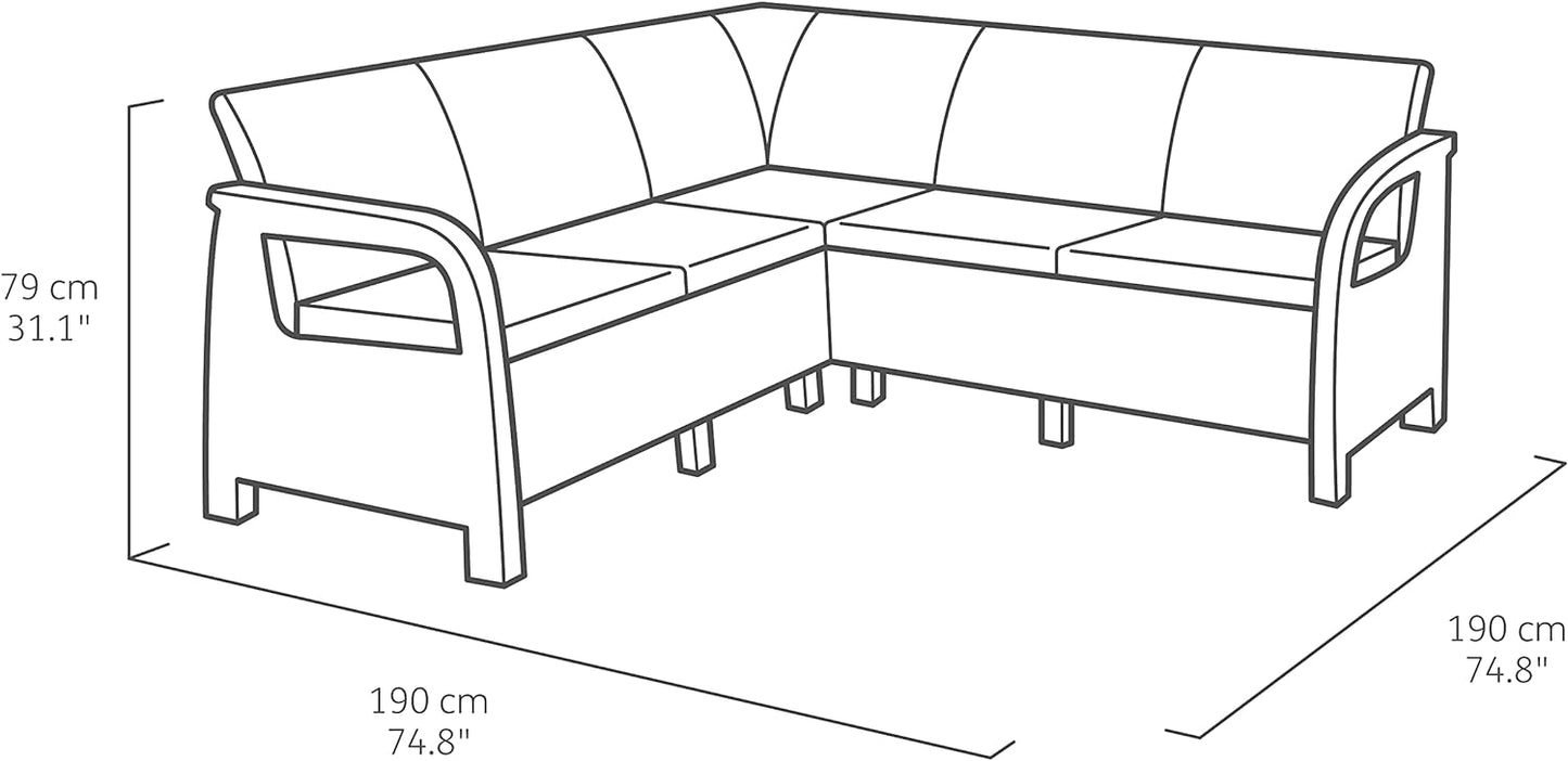 Keter Corfu Corner Lounge Set