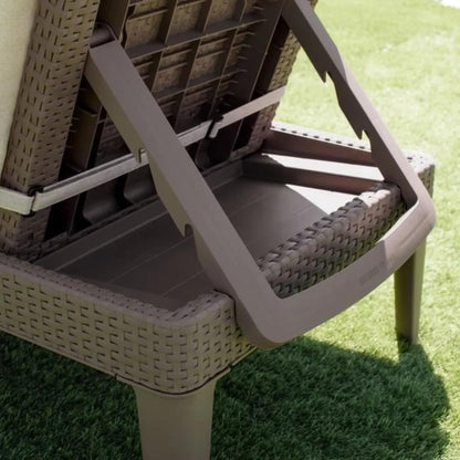 PRE ORDER: SEP. - Keter Jaipur Outdoor Sun Lounger with Cushion - Cappuccino - 2 Pack