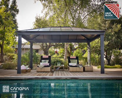 Dallas Gazebo 3.6m x 4.8m - Grey Frame With Grey Roof