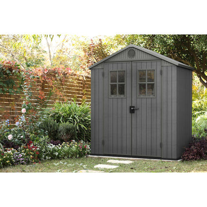 PRE ORDER: SEP. - Keter Darwin 6x4 Garden Shed - Grey (1.9 x 1.2m)