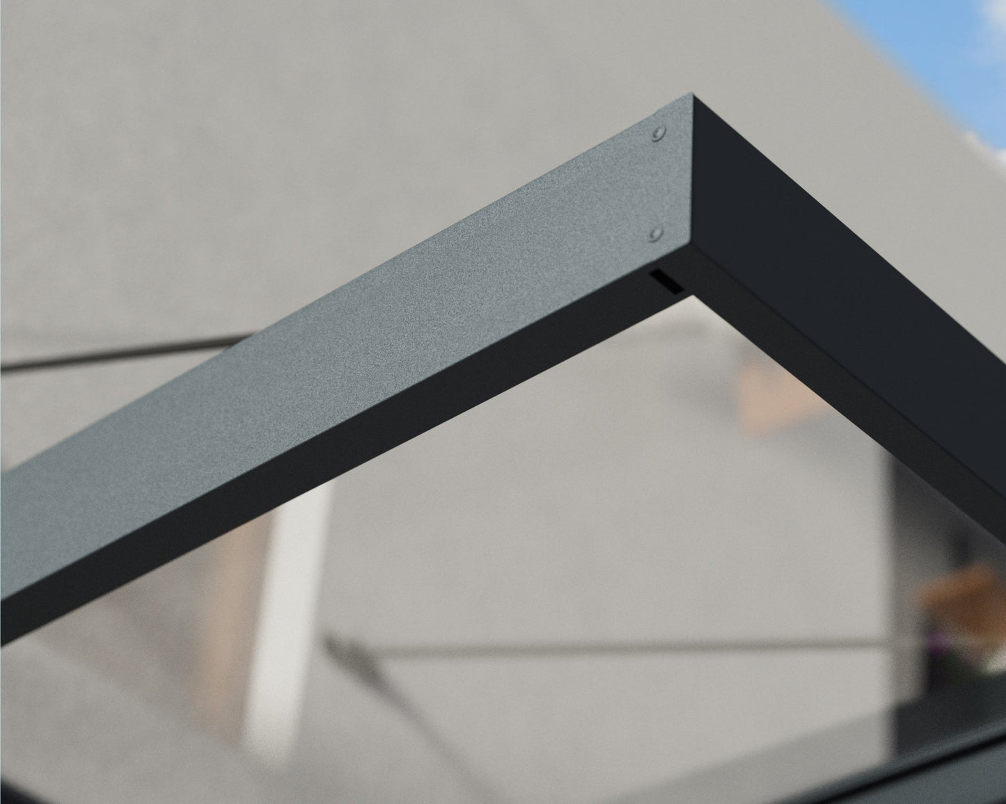 Sophia XL Door Awning 1.9m x 1.4m - Grey Frame with Clear Panel - mazeproducts