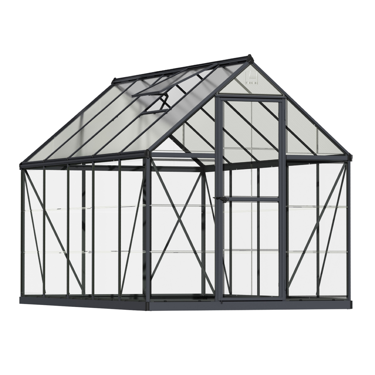 6' x 10' Hybrid Greenhouse - Grey Frame