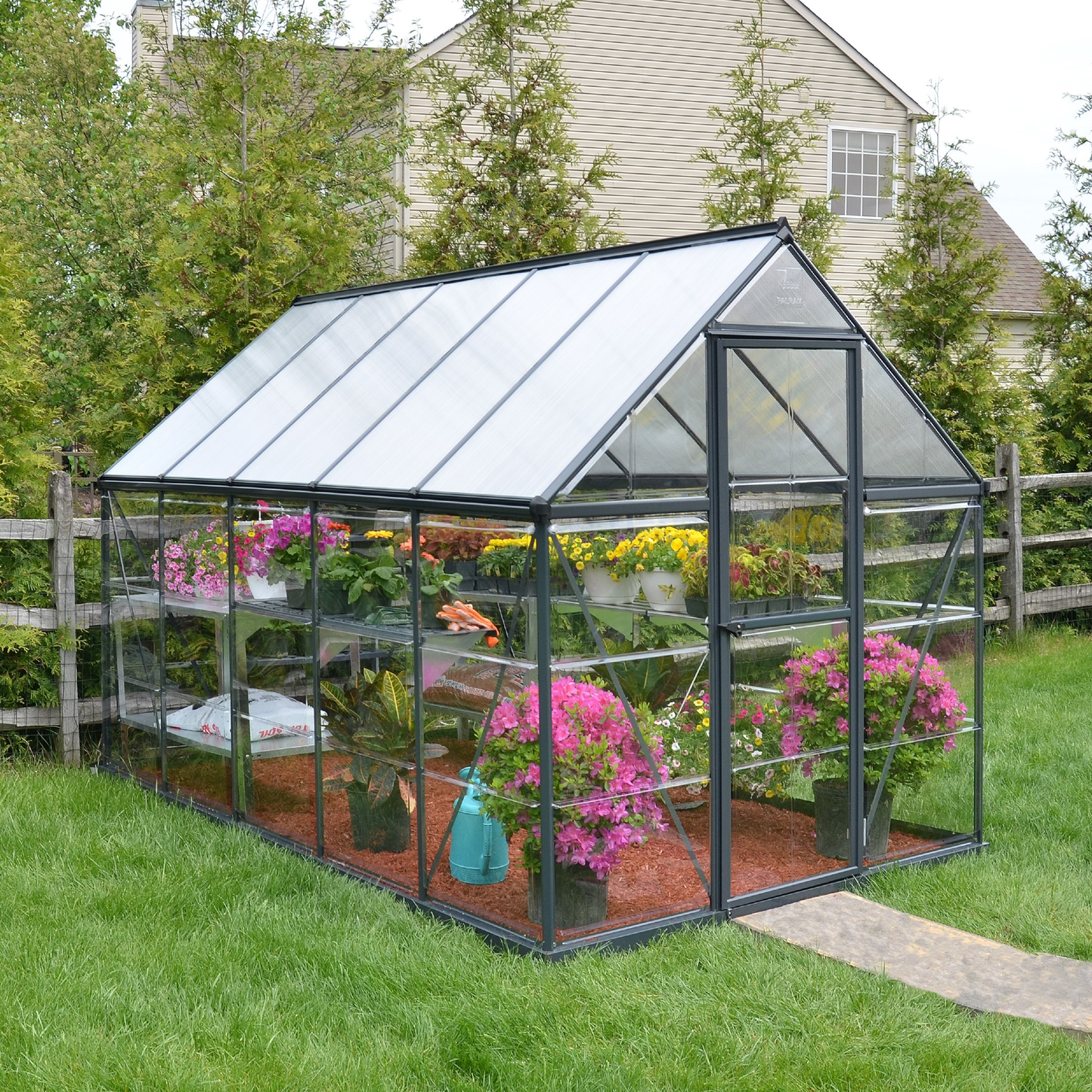 6' x 10' Hybrid Greenhouse - Grey Frame