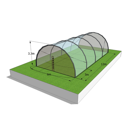 6 x 12m Tunnel Greenhouse with Side Curtains & Ventilation Roof - STK COMPACT