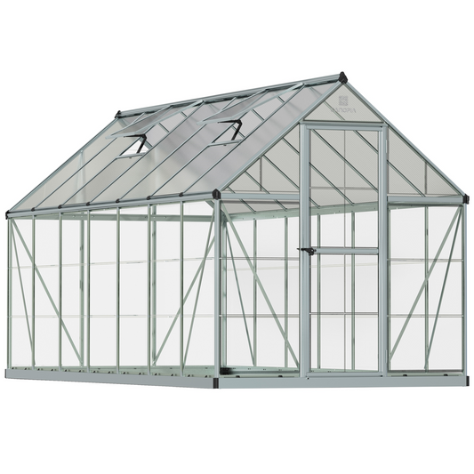 PRE ORDER OCT. - 6' x 14' Hybrid Greenhouse - Silver Frame (1.9m x 4.3m)