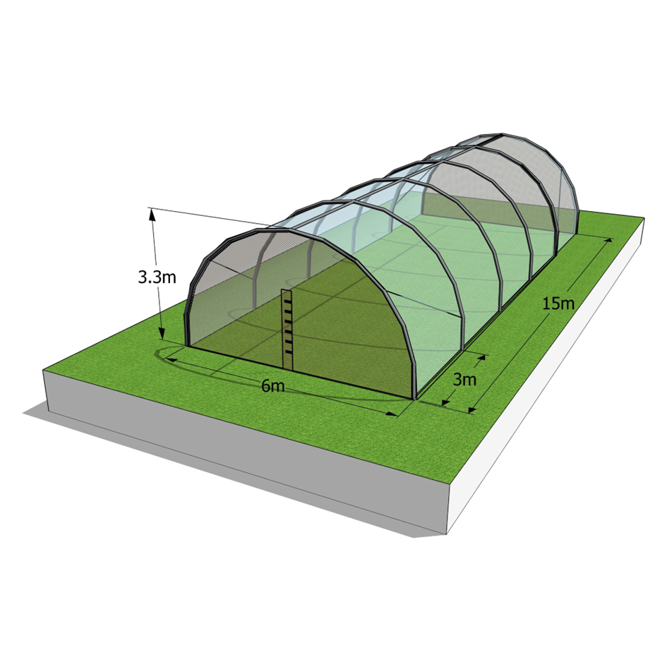 6 x 15m Tunnel Greenhouse with Side Curtains & Ventilation Roof - STK COMPACT