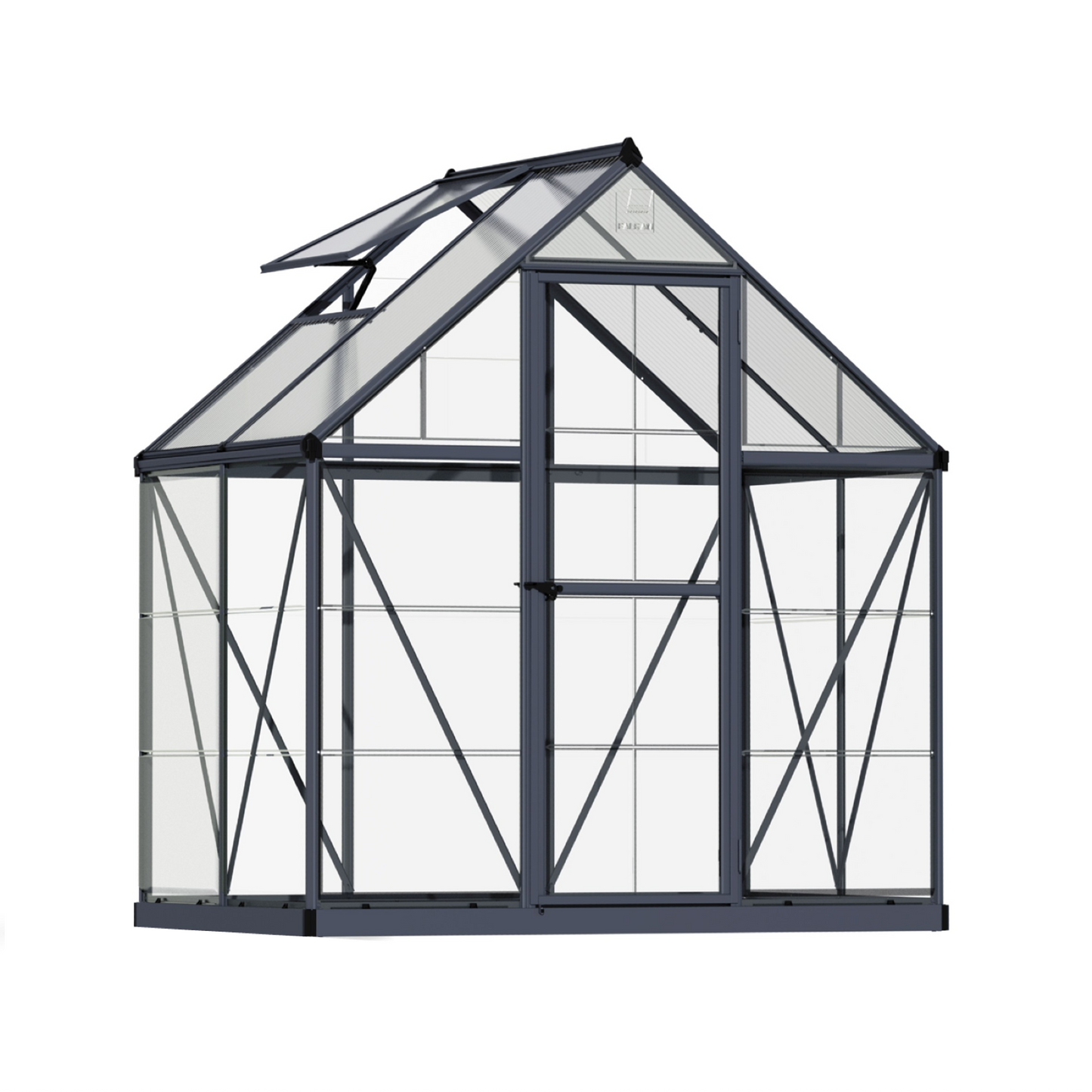 6' x 4' Hybrid Greenhouse - Grey Frame