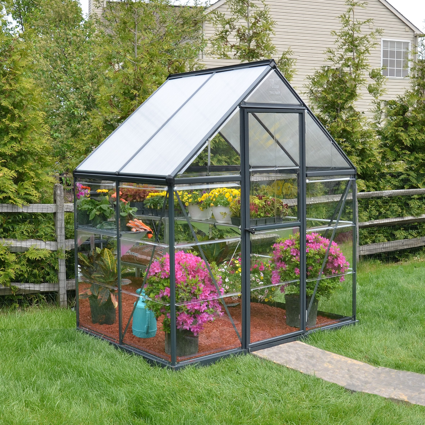 6' x 4' Hybrid Greenhouse - Grey Frame