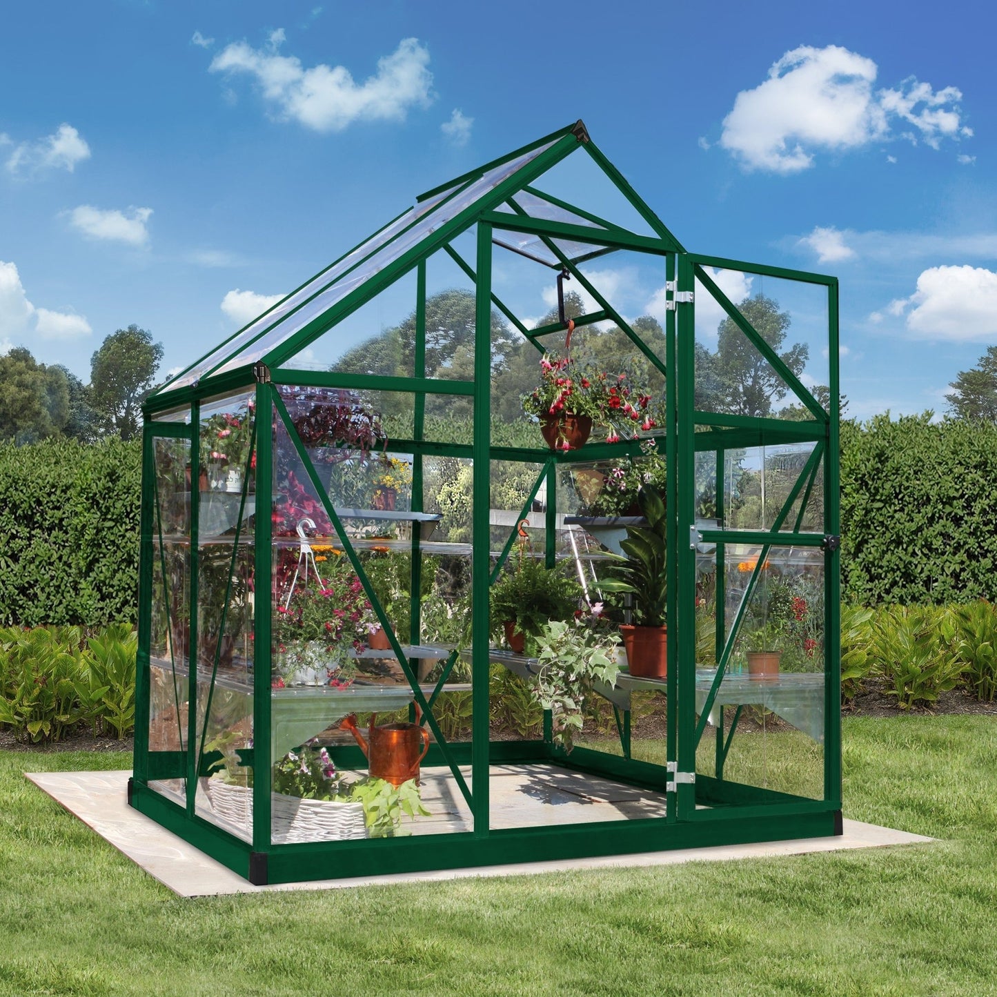 6' x 4' Harmony Greenhouse (1.9m x 1.3m) Green Frame - mazeproducts