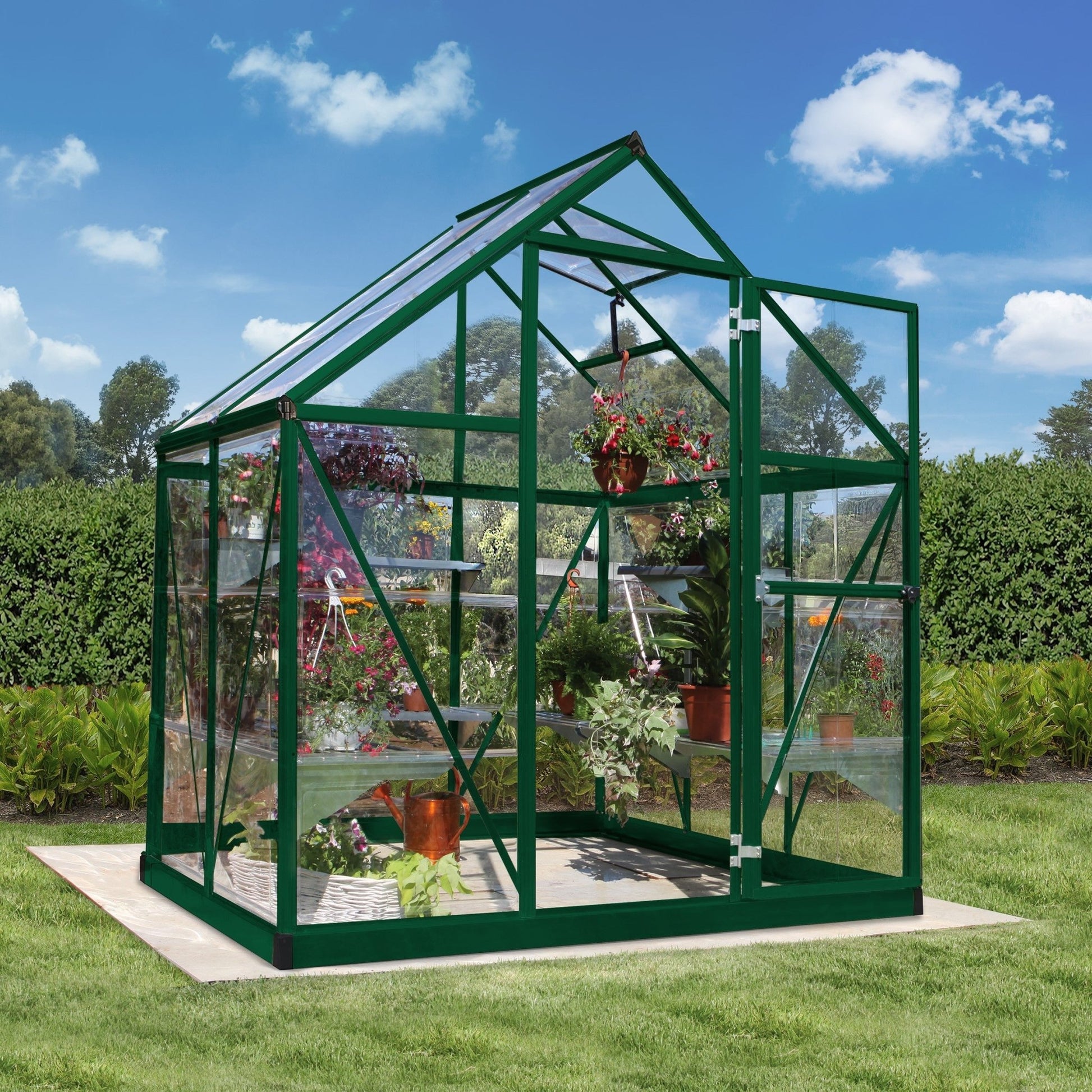 6' x 4' Harmony Greenhouse (1.9m x 1.3m) Green Frame - mazeproducts