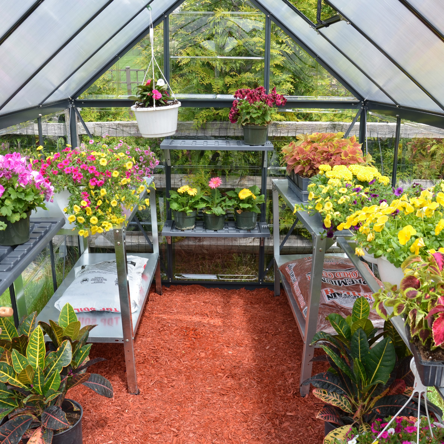 6' x 10' Hybrid Greenhouse - Grey Frame