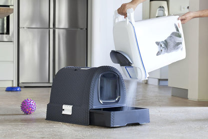Curver Rattan Style Cat Litter Box - Graphite