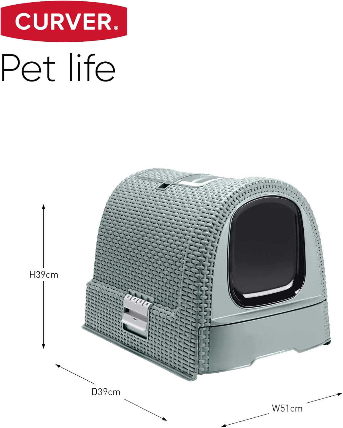 Curver Rattan Style Cat Litter Box - Graphite