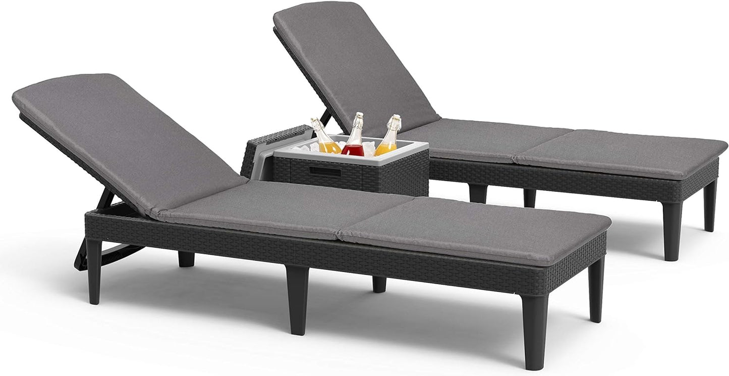 PRE ORDER: SEP. - Keter Jaipur Outdoor Sun Lounger with Cushion