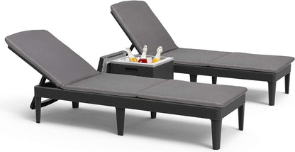 PRE ORDER: SEP. - Keter Jaipur Outdoor Sun Lounger with Cushion