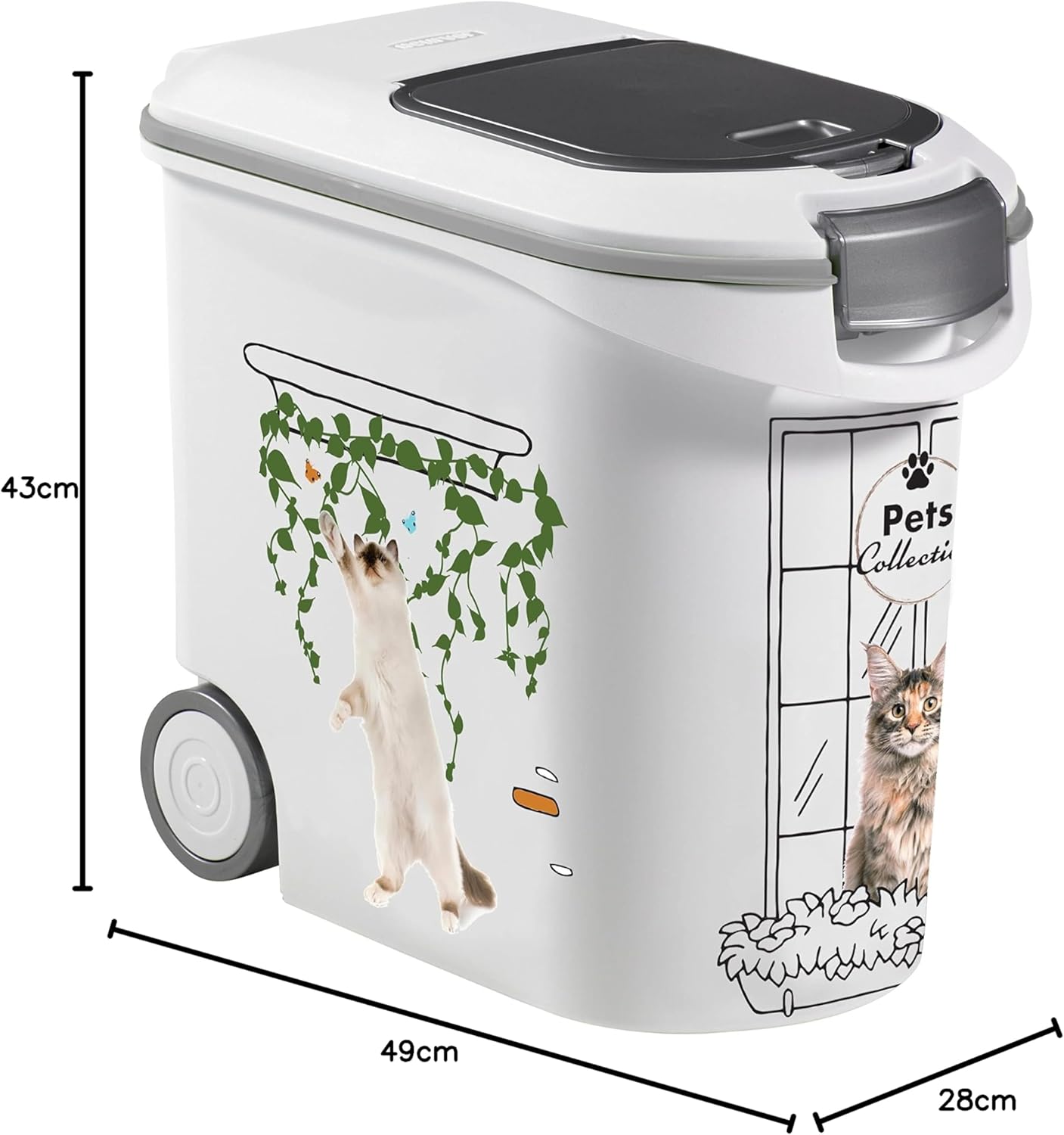 Curver 35L/12kg Pet food Storage Container - Cats