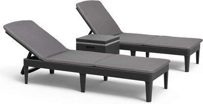 PRE ORDER: SEP. - Keter Jaipur Outdoor Sun Lounger with Cushion