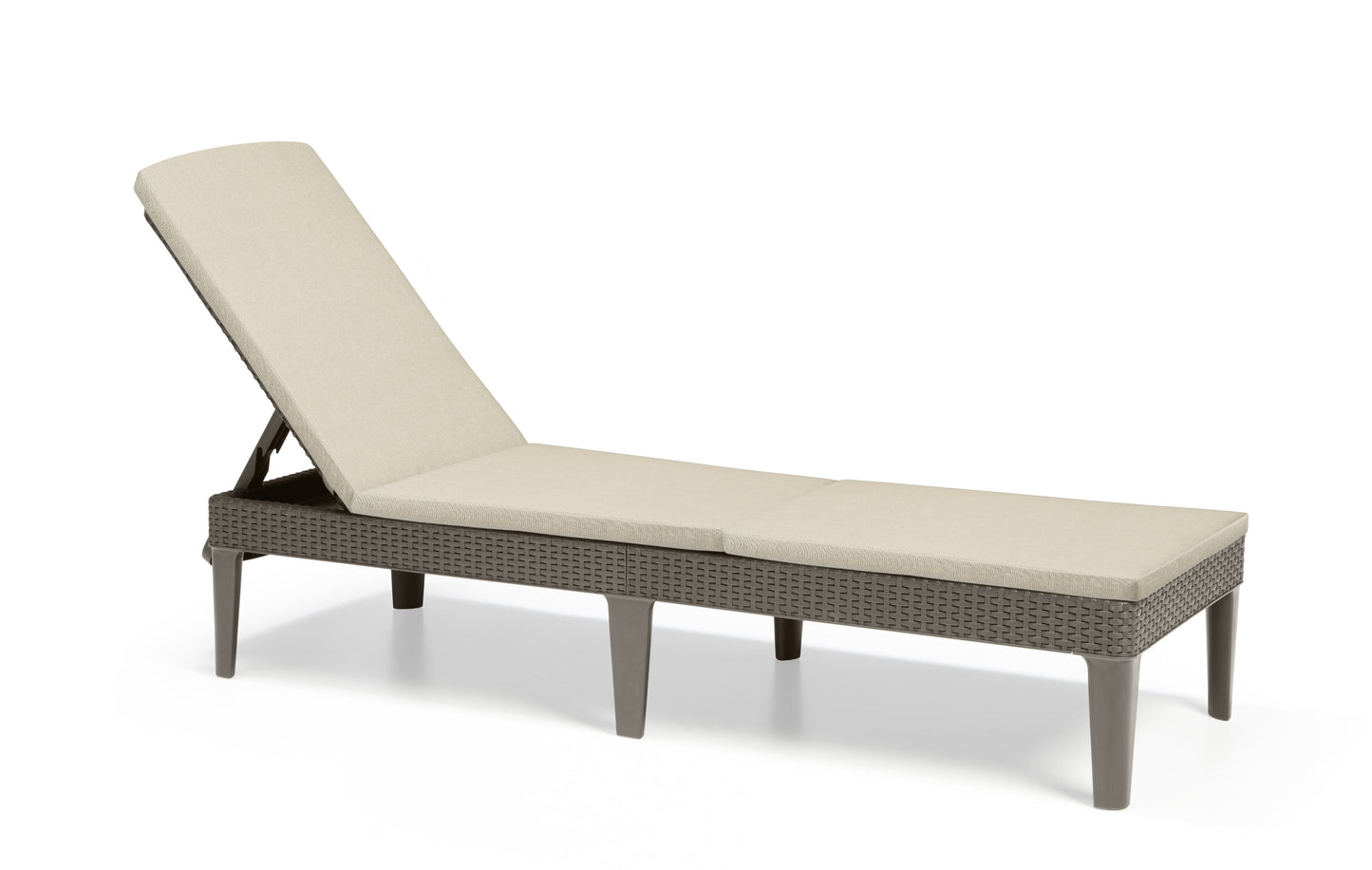 PRE ORDER: SEP. - Keter Jaipur Outdoor Sun Lounger with Cushion - Cappuccino - 2 Pack