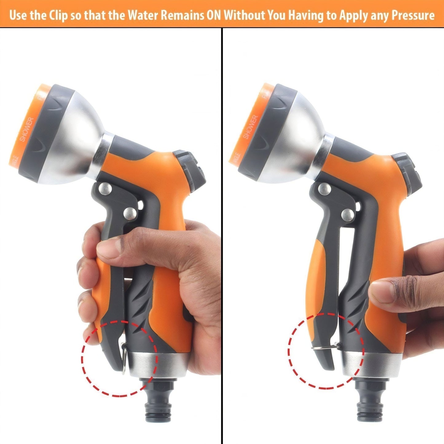 7 Pattern Metal Hose Gun (Soft Coated) - 12mm - mazeproducts