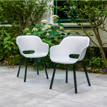 Keter Noa Dining Chair - White- 2 Pack