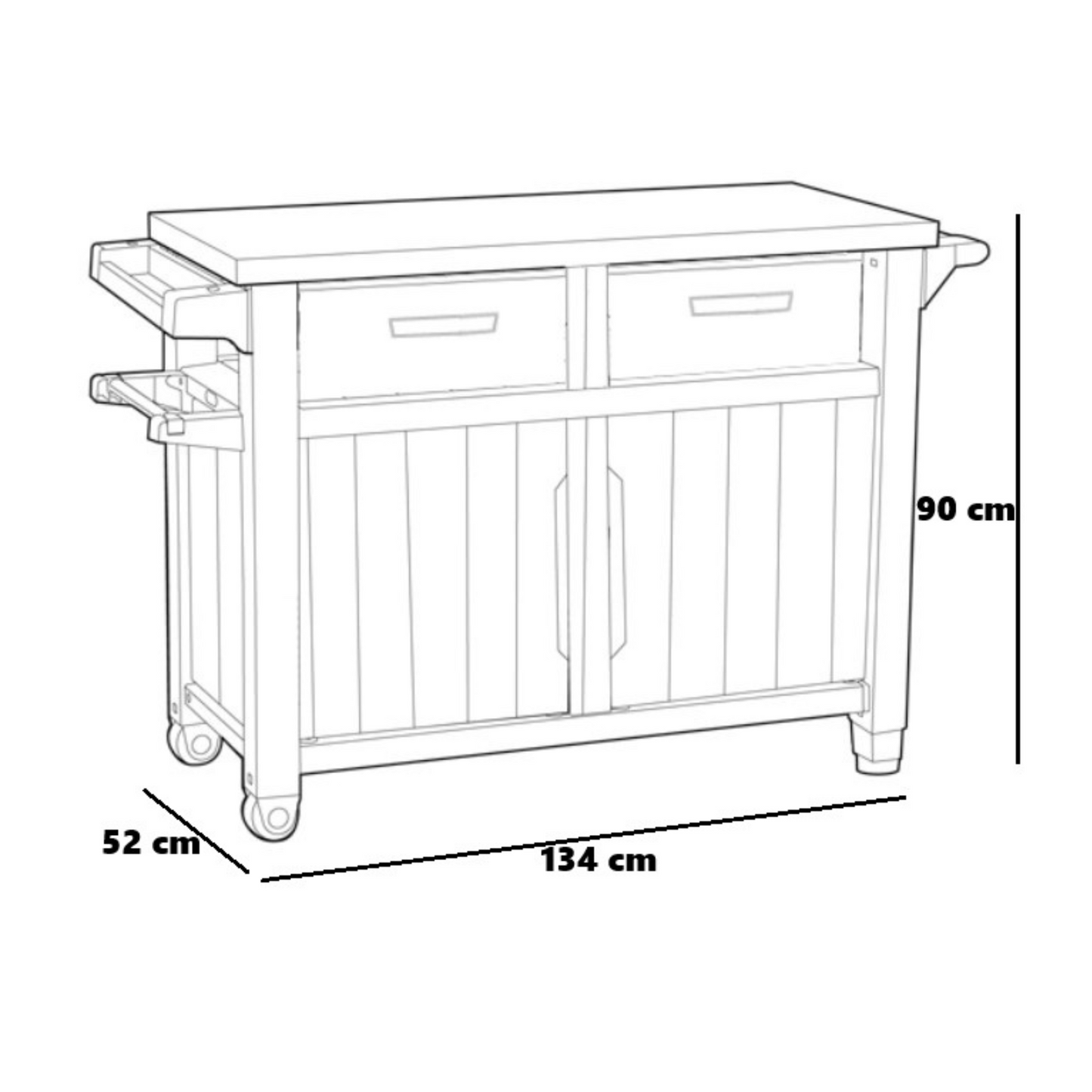 Keter Unity XL Drawers Outdoor Buffet Cabinet