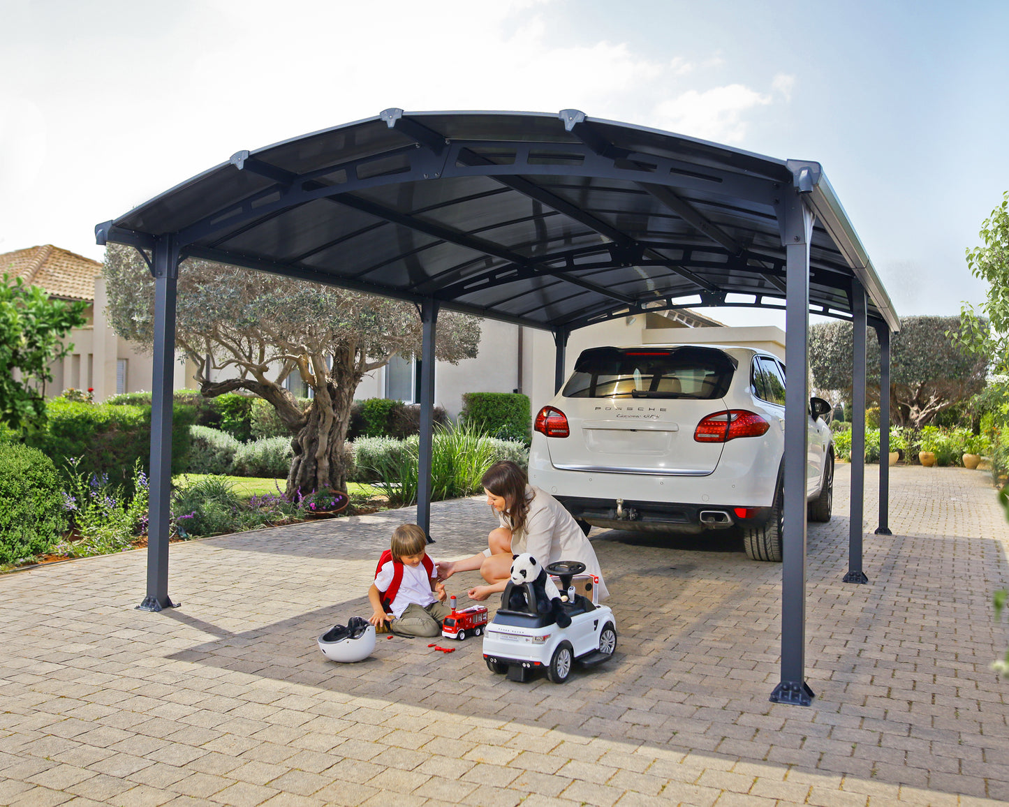 Arcadia Carport 3.6m x 6.5m - Grey Frame With Grey Roof