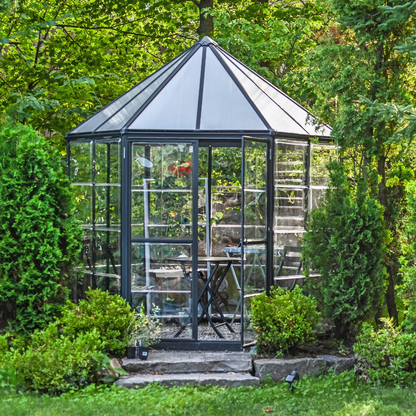 8' Oasis Hex Greenhouse - Grey Frame