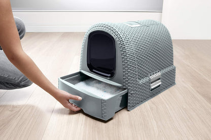 Curver Rattan Style Cat Litter Box - Grey